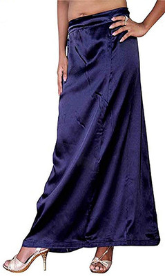 Palvit Fashion SATINPETTICOAT_Navy Blue_18 Satin Blend Petticoat(Free)