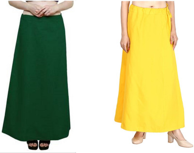 Gugaliya Bottle Green-Yellow Pure Cotton Petticoat(Medium)