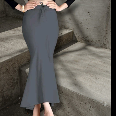 DSV ENTERPRISES Shapeware Dark Grey M0033 Lycra Blend Petticoat(M)