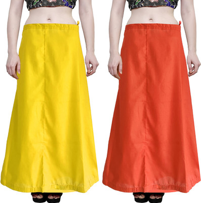 sadaf creation orange+yellow petticoat 2 pcs Pure Cotton Petticoat(Free)