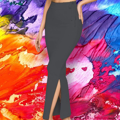 DSV ENTERPRISES Shapeware Dark Grey M0030 Lycra Blend Petticoat(L)
