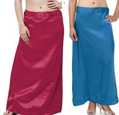 KAVYA DESIGNERS SATIN BLEND FANCY PETTICOAT K57 Pure Silk, Pure Satin Petticoat(Free)