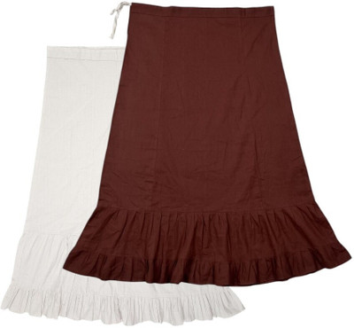 Belizzi Paridhan White & Deep Brown Combo Pure Cotton Petticoat(XXL)