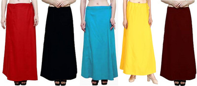 Gugaliya RED BLACK FIROZI YELLOW MAROON Pure Cotton Petticoat(Medium)