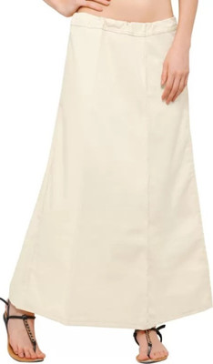 hio fashion Cream colour Pure cotton petticoat for women latest design Pure Cotton Petticoat(XL)