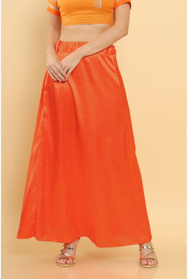 Lootnixx SATIN_SP_ORANGY_RED_ Pure Satin Petticoat(S)