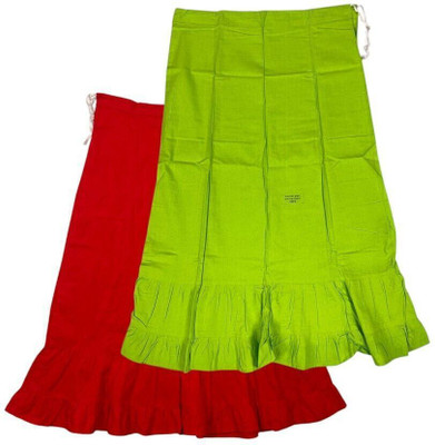 Belizs Red & Green Apple Combo Pure Cotton Petticoat(XXL)