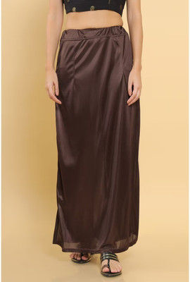 Lootnixx SATIN_SP_DARK_BROWN_F Pure Satin Petticoat(Free)