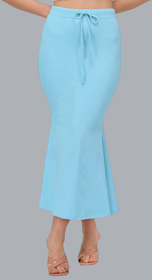 house of common SAREE SHAPWEAR FISH CUT SKY BLUE M 1.1 Lycra Blend Petticoat(M)
