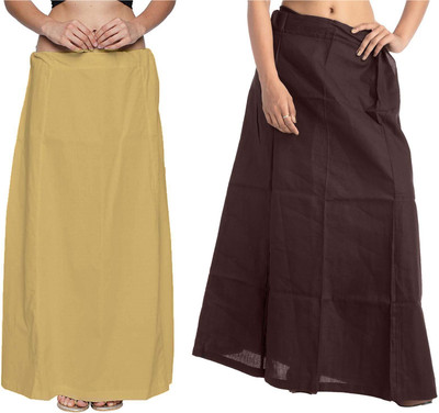 Quickcollection Women Readymade Cotton Pettiocat Saree Inskirt Bottom Wear Cotton Blend Petticoat(Free)