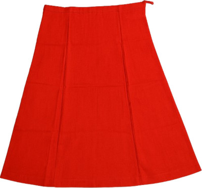 Ptk Red Petticoat Cotton Blend Petticoat(Free)