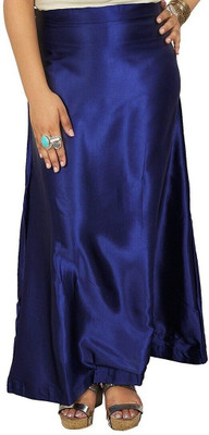KAVYA DESIGNERS Navy Blue Satin Petticoat K17 Pure Silk, Pure Satin Petticoat(Free)