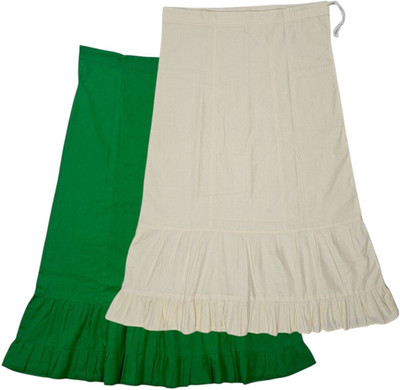 house of common BE Dark Spring Green & Cream Combo Pure Cotton Petticoat(XXL)