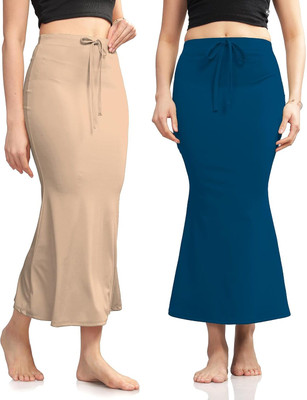 VIDHATA FASHION Cream & Dark Blue Lycra Blend Silhouette Shapewear Fishcut Slim Fit Petticoat Lycra Blend Petticoat(XXL)