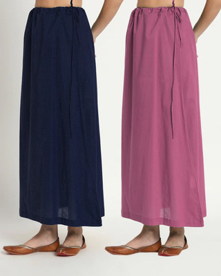 Lootnixx SP_Midnight Blue & Wings Of Rose petticoat Combo For women S Pure Cotton Petticoat(S)