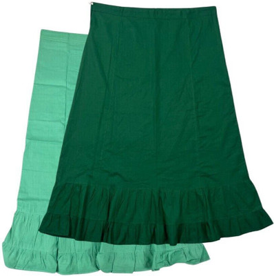 house of common Medium Spring Green & Green Combo Pure Cotton Petticoat(XXL)