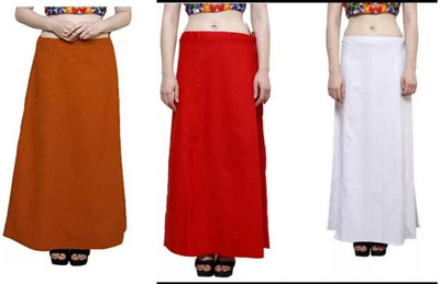 AARTIGARMENTS Combo 3 Pure Cotton Petticoat(Free)