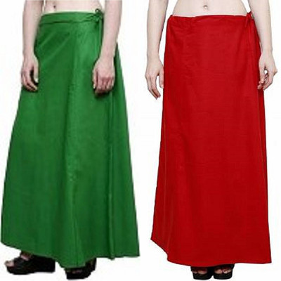 Gugaliya GREEN-RED Pure Cotton Petticoat(Medium)