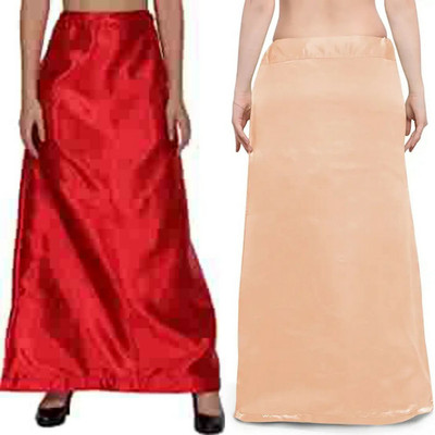 KAVYA DESIGNERS COMBO SATIN PETTICOAT ST50 Pure Satin Petticoat(Free)