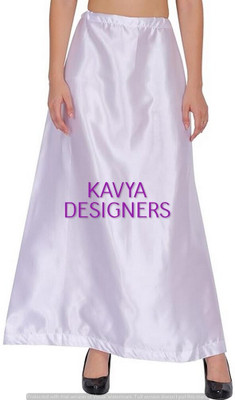 Aarvi styles WHITE AJ COLOURPETTICOAT88 Pure Satin Petticoat(Free)