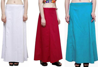 Gugaliya WHITE--RANI-FIROZI Pure Cotton Petticoat(Medium)