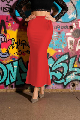 The Stanch Shapeware Red MT006 Lycra Blend Petticoat(L)