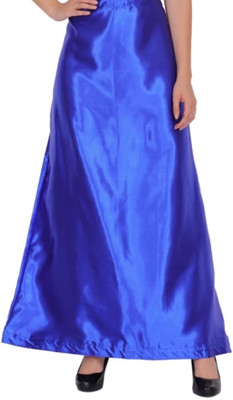 Ah faishion Blue satin petticoat Satin Blend Petticoat(Free)