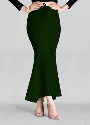 ELTRUD Flared Saree Shapewear Olive Lycra Blend Petticoat(XXL)