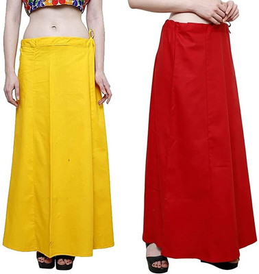Preeticreations Yellow:Red Pure Cotton Petticoat(Free)