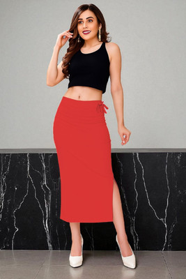 DSV ENTERPRISES Shapeware Red MT020 Lycra Blend Petticoat(L)