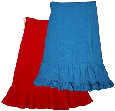 house of common Red & Sky Blue Combo Pure Cotton Petticoat(XXL)