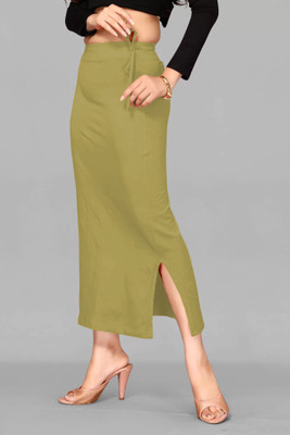 VIDRIVA EXPORT Khakhi SideCut Peticot Lycra Blend Petticoat(S)