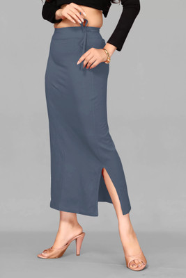 VIDRIVA EXPORT Grey SideCut Peticot Lycra Blend Petticoat(L)