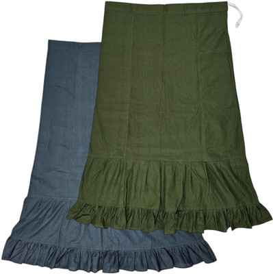 house of common Black & Dark Green Combo Pure Cotton Petticoat(XXL)