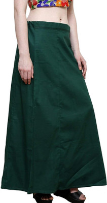 Maa sharda garments Dark Green Cotton Petticoat for Women saree free size Cotton Blend Petticoat(Free)