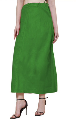 sadaf creation green saree petticoat length 36 inch waist 42 inch pack of 1 pcs Pure Cotton Petticoat(Free)