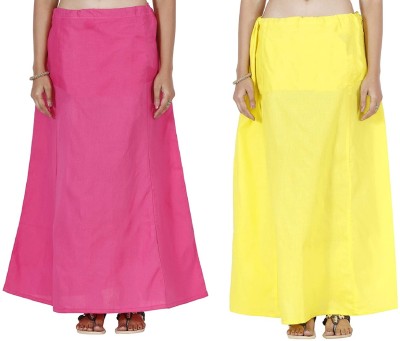 Guddan GD-1116-GajriPink-LIghtYellow Pure Cotton Petticoat(Free)