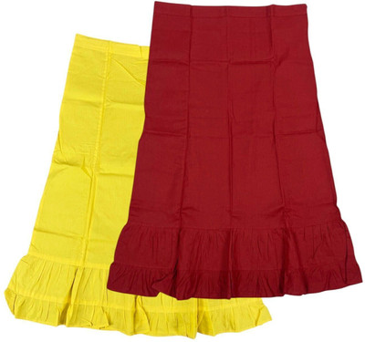 house of common Lime & Old Brick Combo Pure Cotton Petticoat(XL)