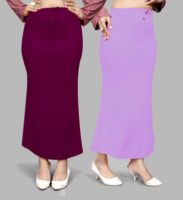 VIDHATA FASHION Fish Cut Petticoat/Peticot Saree Shape Wear Purple and Wine Lycra Blend Petticoat(L)