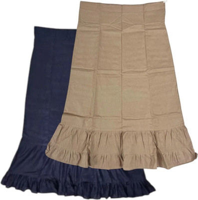 Belizzi Paridhan Navy Blue & Dark Beige Combo Pure Cotton Petticoat(XL)