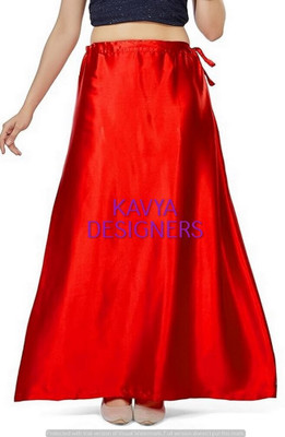 Aarvi styles RED BA COLOUR PETTICOAT26 Pure Satin Petticoat(Free)