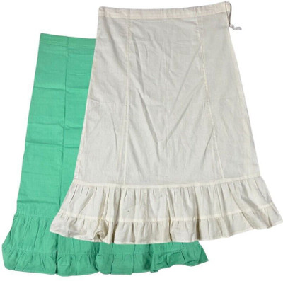 house of common Medium Spring Green & Light Cream Combo Pure Cotton Petticoat(XXL)