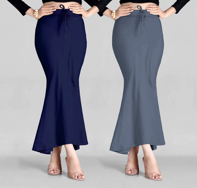 VIDRIVA EXPORT Peticoat Navyblue+Grey Lycra Blend Petticoat(XL)