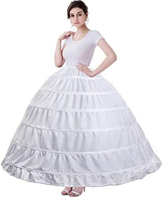 KCM FASHION 01_WHITE_6_RING Polyester Petticoat(XL)