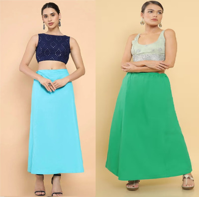 Lootnixx SP_Mint Green + Sky Blue petticoat Combo For women XL Pure Cotton Petticoat(XL)