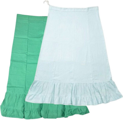 Belizzi Paridhan Medium Spring Green & Off White Combo Pure Cotton Petticoat(XL)