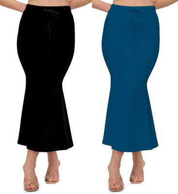 HOC 1001-BLACK-COMBO-PTCT-FIROZI-BLACK-L Lycra Blend Petticoat(L)