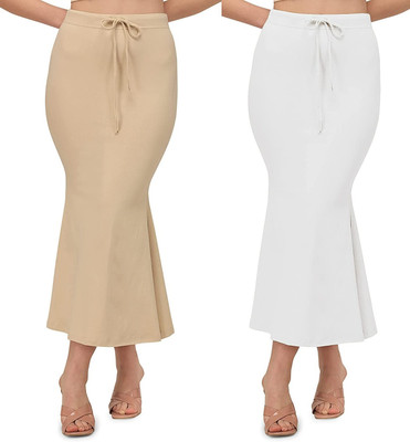 ALYNE BEIGE-COMBO-FISHCUT-WHITE-BEIGE Lycra Blend Petticoat(M)