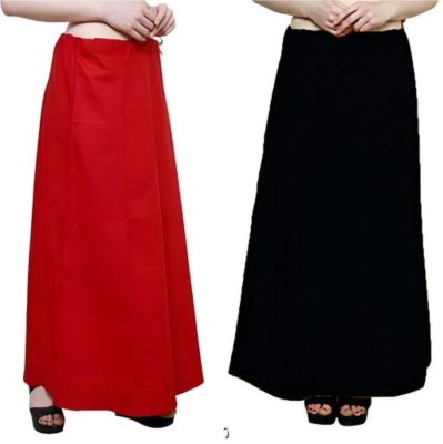 manidhari fab tex petticoat combo of 2_black,red Pure Cotton Petticoat(Free)