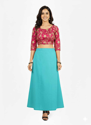 pickeazy Aqua Blue XL Pure Cotton Petticoat(XL)
